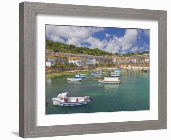 Small Fishing Boats in the Enclosed Harbour at Mousehole, Cornwall, England, United Kingdom, Europe-Neale Clark-Framed Photographic Print