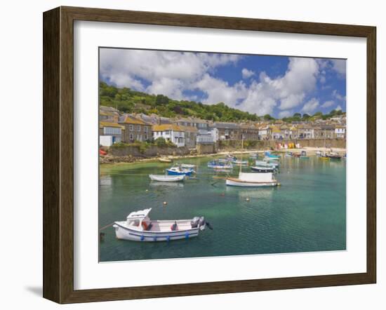 Small Fishing Boats in the Enclosed Harbour at Mousehole, Cornwall, England, United Kingdom, Europe-Neale Clark-Framed Photographic Print