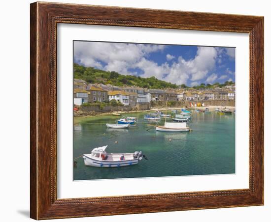 Small Fishing Boats in the Enclosed Harbour at Mousehole, Cornwall, England, United Kingdom, Europe-Neale Clark-Framed Photographic Print