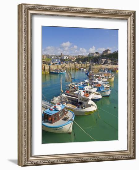 Small Fishing Boats in the Harbour at High Tide, Newquay, North Cornwall, England, United Kingdom, -Neale Clark-Framed Photographic Print