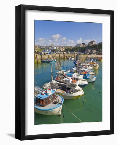 Small Fishing Boats in the Harbour at High Tide, Newquay, North Cornwall, England, United Kingdom, -Neale Clark-Framed Photographic Print