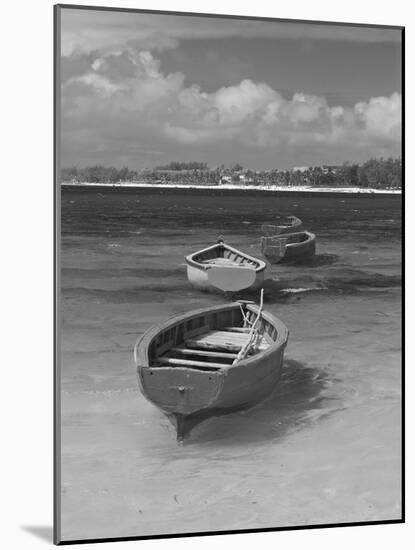 Small Fishing Boats in the Turquoise Sea, Mauritius, Indian Ocean, Africa-null-Mounted Photographic Print