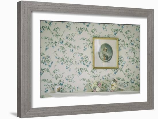 Small Framed Print on a Wall with Wedding Bouquet of Flowers on Mantlepiece-Clive Nolan-Framed Photographic Print