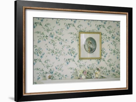 Small Framed Print on a Wall with Wedding Bouquet of Flowers on Mantlepiece-Clive Nolan-Framed Photographic Print