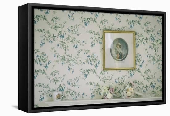 Small Framed Print on a Wall with Wedding Bouquet of Flowers on Mantlepiece-Clive Nolan-Framed Premier Image Canvas