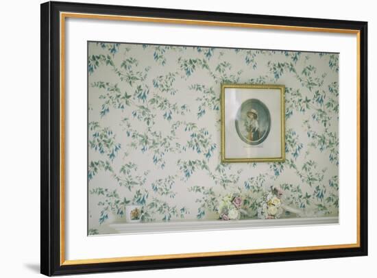 Small Framed Print on a Wall with Wedding Bouquet of Flowers on Mantlepiece-Clive Nolan-Framed Photographic Print