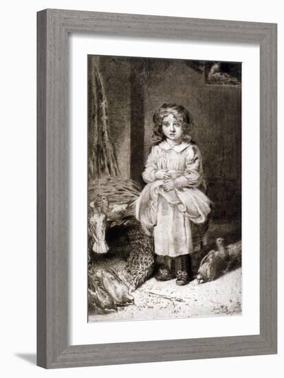 Small Girl Feeding Doves, C1888-Anna Lea Merritt-Framed Giclee Print