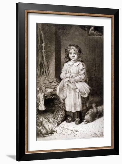 Small Girl Feeding Doves, C1888-Anna Lea Merritt-Framed Giclee Print