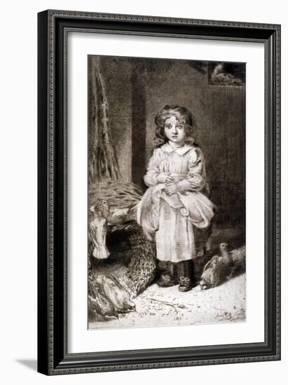 Small Girl Feeding Doves, C1888-Anna Lea Merritt-Framed Giclee Print