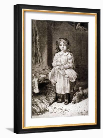 Small Girl Feeding Doves, C1888-Anna Lea Merritt-Framed Giclee Print