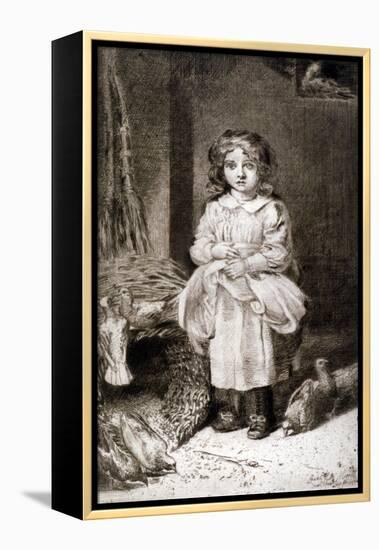 Small Girl Feeding Doves, C1888-Anna Lea Merritt-Framed Premier Image Canvas