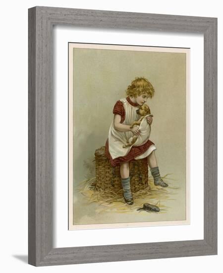 Small Girl Nurses a Sick Puppy-Harriet M. Bennett-Framed Art Print