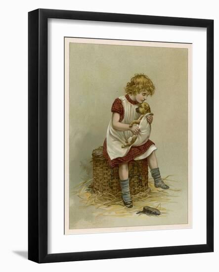 Small Girl Nurses a Sick Puppy-Harriet M. Bennett-Framed Art Print