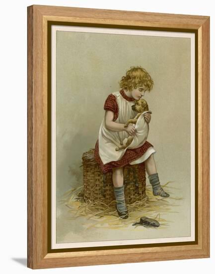 Small Girl Nurses a Sick Puppy-Harriet M. Bennett-Framed Stretched Canvas