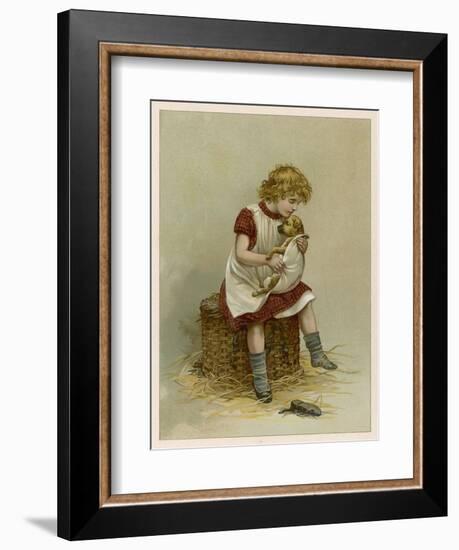 Small Girl Nurses a Sick Puppy-Harriet M. Bennett-Framed Art Print