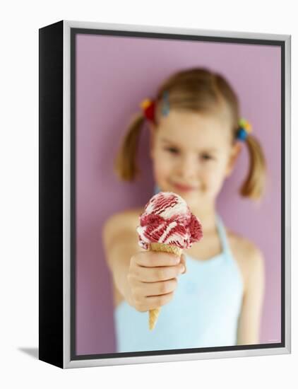 Small Girl with Amarena Cherry Ice Cream-Marc O^ Finley-Framed Premier Image Canvas