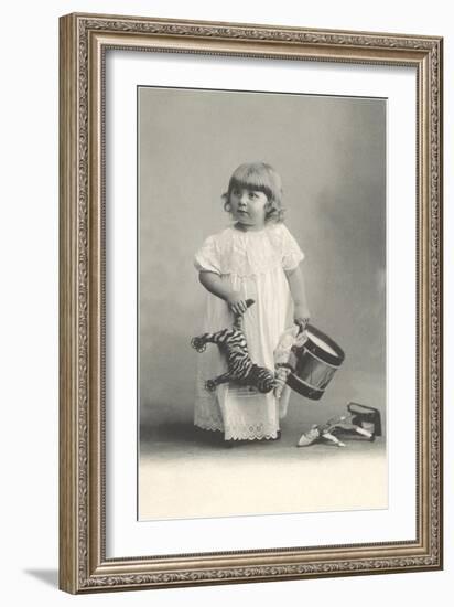 Small Girl with Toys-null-Framed Art Print