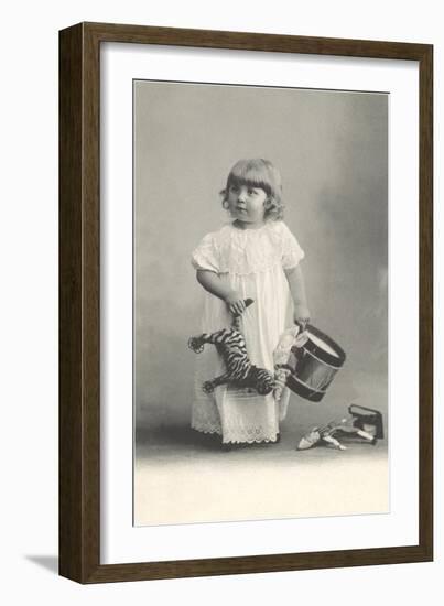 Small Girl with Toys-null-Framed Art Print