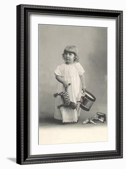 Small Girl with Toys-null-Framed Art Print