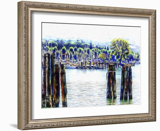 Small Harbour at Passignano sul Trasimeno-Dorothy Berry-Lound-Framed Giclee Print