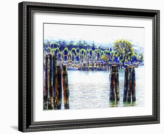 Small Harbour at Passignano sul Trasimeno-Dorothy Berry-Lound-Framed Giclee Print