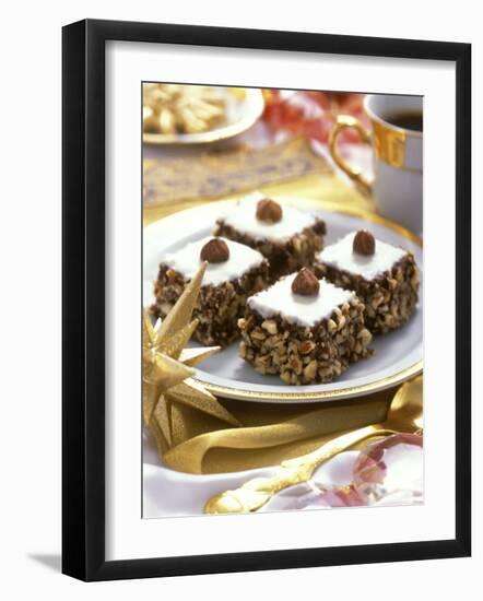 Small Hazelnut Cake on Christmassy Coffee Table-Alena Hrbkova-Framed Photographic Print