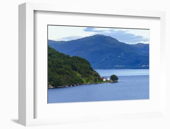 Small Houses on Storfjord (Storfjorden), Norway, Scandinavia, Europe-Amanda Hall-Framed Photographic Print