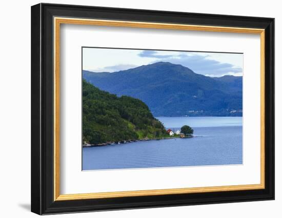 Small Houses on Storfjord (Storfjorden), Norway, Scandinavia, Europe-Amanda Hall-Framed Photographic Print