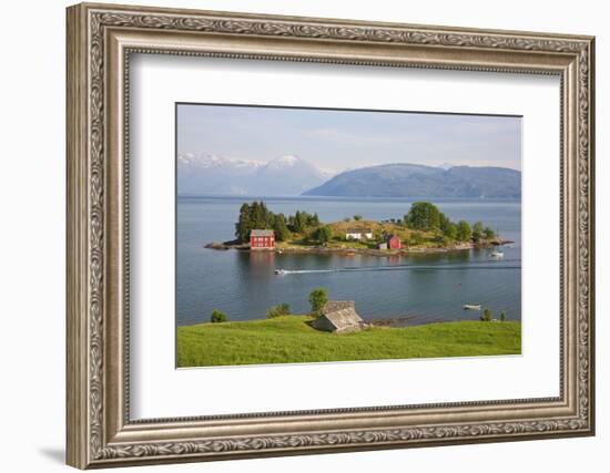 Small Island in Hardangerfjorden Nr Bergen, Western Fjords, Norway-Peter Adams-Framed Photographic Print