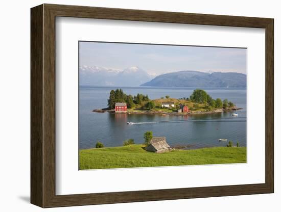 Small Island in Hardangerfjorden Nr Bergen, Western Fjords, Norway-Peter Adams-Framed Photographic Print