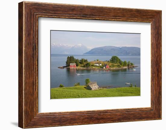 Small Island in Hardangerfjorden Nr Bergen, Western Fjords, Norway-Peter Adams-Framed Photographic Print