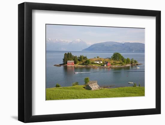 Small Island in Hardangerfjorden Nr Bergen, Western Fjords, Norway-Peter Adams-Framed Photographic Print