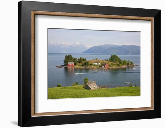 Small Island in Hardangerfjorden Nr Bergen, Western Fjords, Norway-Peter Adams-Framed Photographic Print