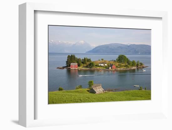 Small Island in Hardangerfjorden Nr Bergen, Western Fjords, Norway-Peter Adams-Framed Photographic Print