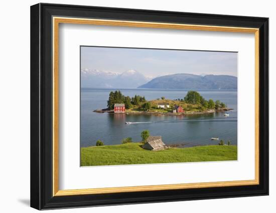 Small Island in Hardangerfjorden Nr Bergen, Western Fjords, Norway-Peter Adams-Framed Photographic Print