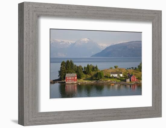 Small Island in Hardangerfjorden Nr Bergen, Western Fjords, Norway-Peter Adams-Framed Photographic Print