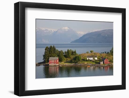 Small Island in Hardangerfjorden Nr Bergen, Western Fjords, Norway-Peter Adams-Framed Photographic Print