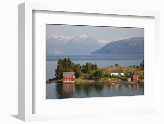 Small Island in Hardangerfjorden Nr Bergen, Western Fjords, Norway-Peter Adams-Framed Photographic Print