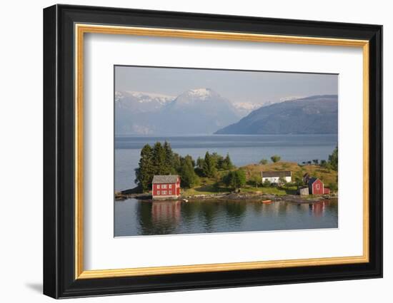 Small Island in Hardangerfjorden Nr Bergen, Western Fjords, Norway-Peter Adams-Framed Photographic Print