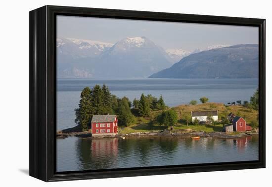 Small Island in Hardangerfjorden Nr Bergen, Western Fjords, Norway-Peter Adams-Framed Premier Image Canvas