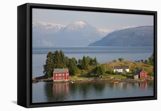 Small Island in Hardangerfjorden Nr Bergen, Western Fjords, Norway-Peter Adams-Framed Premier Image Canvas