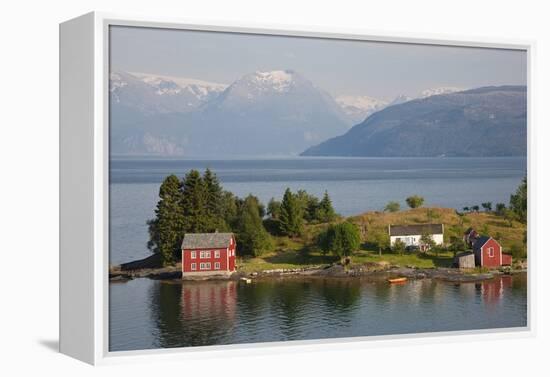 Small Island in Hardangerfjorden Nr Bergen, Western Fjords, Norway-Peter Adams-Framed Premier Image Canvas