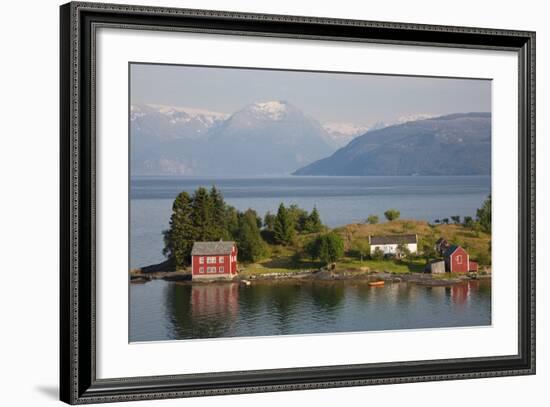 Small Island in Hardangerfjorden Nr Bergen, Western Fjords, Norway-Peter Adams-Framed Photographic Print