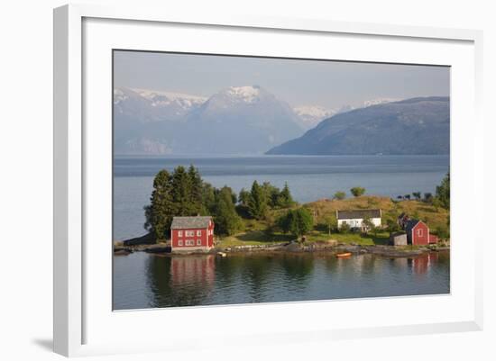 Small Island in Hardangerfjorden Nr Bergen, Western Fjords, Norway-Peter Adams-Framed Photographic Print