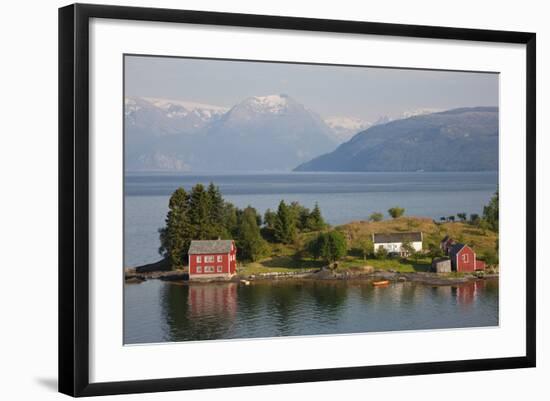 Small Island in Hardangerfjorden Nr Bergen, Western Fjords, Norway-Peter Adams-Framed Photographic Print