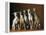 Small Italian Greyhounds Five Sitting Down Together-null-Framed Premier Image Canvas