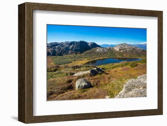 Small lake with Alaska Range in background, seen from K'esugi Ridge Trail, Denali State Park-Jan Miracky-Framed Photographic Print