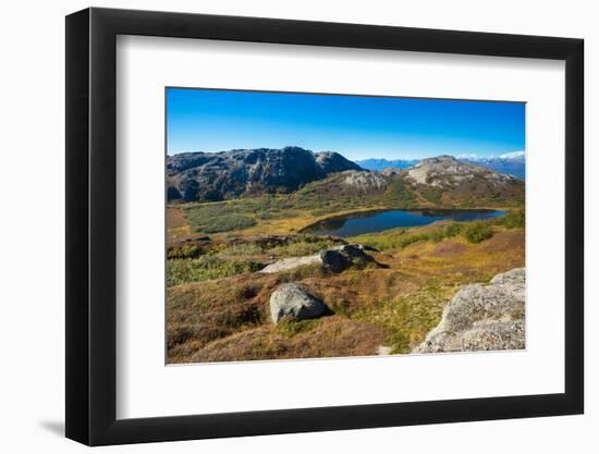 Small lake with Alaska Range in background, seen from K'esugi Ridge Trail, Denali State Park-Jan Miracky-Framed Photographic Print