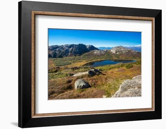 Small lake with Alaska Range in background, seen from K'esugi Ridge Trail, Denali State Park-Jan Miracky-Framed Photographic Print