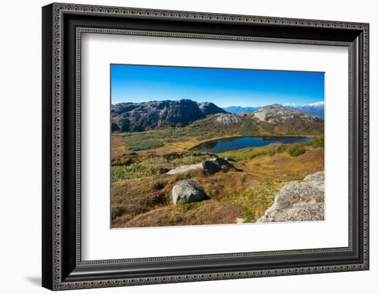 Small lake with Alaska Range in background, seen from K'esugi Ridge Trail, Denali State Park-Jan Miracky-Framed Photographic Print